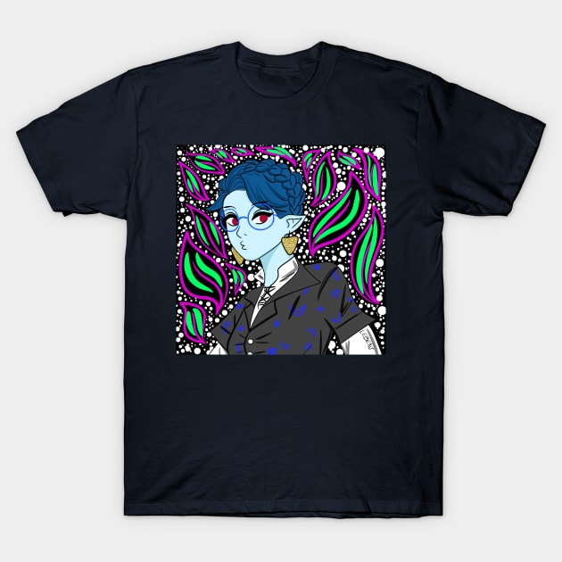 emo elf girl in fashion mandala floral curse T-Shirt by jorge_lebeau